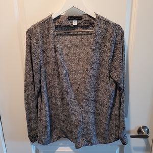 Black and White patterned dress blouse